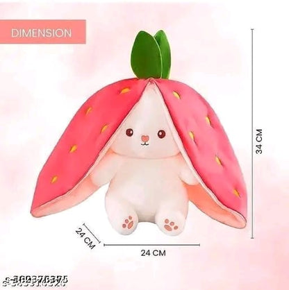 Cute Strawberry Bunny Plush Toy – Soft Stuffed Doll with Transforming Fruit Design