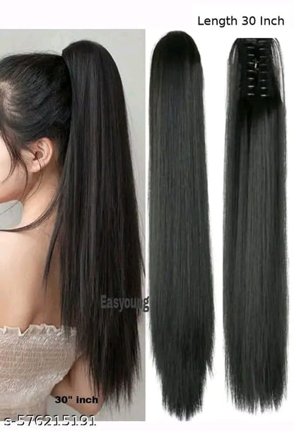 Hair extension with clutcher with black colour